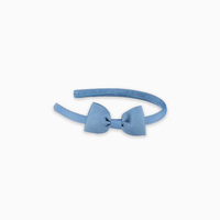 girls small bow headband dusty blue