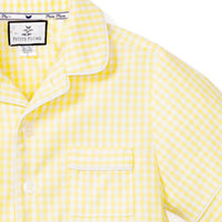 baby yellow gingham shorts set