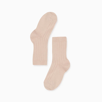 baby pale pink ribbed short socks