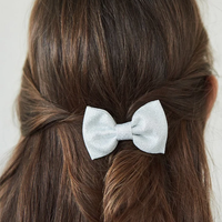 girls small bow clip silver