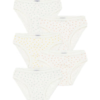 girls white 5 pk mini heart underwear