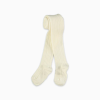 baby ivory ribbed tights