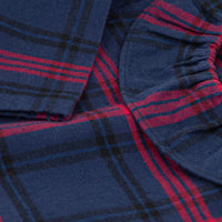baby navy red ls check blouse