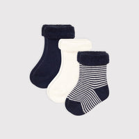 baby navy white 3 pk socks