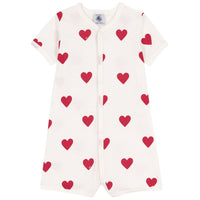 short sleeve baby heart romper