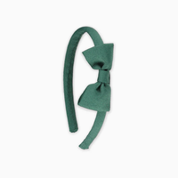 girls small bow headband dark green