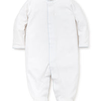 baby boy white/blue kissy kissy basics footie new