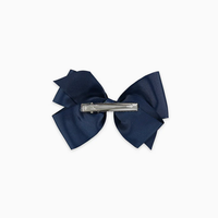 girls big bow clip navy blue