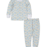 baby girl blue floral pajama set