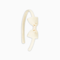 girls small bow headband off white