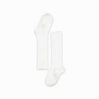 baby white ribbed knee high socks
