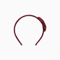 girls small bow headband burgundy