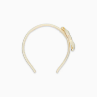 girls small bow headband off white