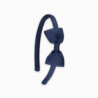 girls small bow headband navy blue