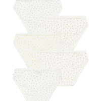 girls white 5 pk mini heart underwear