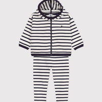 boys navy white 2pc hoodie & pant set