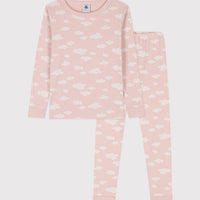 girls pink cloud loungewear ls top & pant
