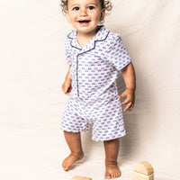 baby boy blue summer romper