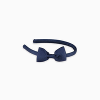 girls small bow headband navy blue