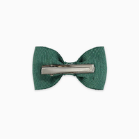girls small bow clip C dark green