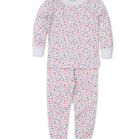 baby girl pink floral pajama set