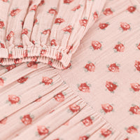 girls pink ls floral gauze dress