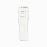 baby white ribbed knee high socks