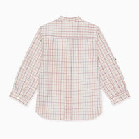 boys burgundy check jazmin shirt