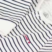baby boy navy striped romper