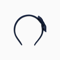 girls small bow headband navy blue