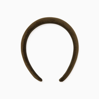 girls green velvet wide headband