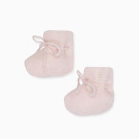 baby pink evita cashmere booties