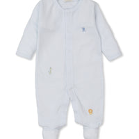 baby blue safari style emb footie