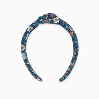 girls navy top knot headband