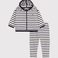 boys navy white 2pc hoodie & pant set