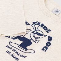 boys cream ls dog tee