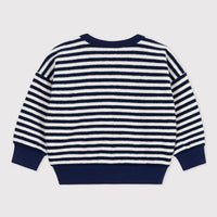 terry stripe sweatshirt