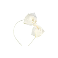 big bow headband white