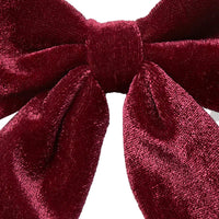 long velvet bow clip burgundy