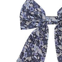 long bow clip navy floral