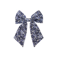 long bow clip navy floral