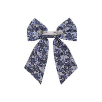 long bow clip navy floral