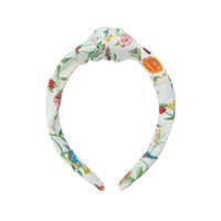 knot headband ivory bird floral
