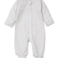 stripes footie with zipper
