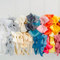 big bow headband dusty blue