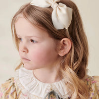 big bow headband white