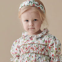 knot headband ivory bird floral