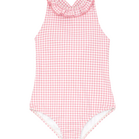 gingham ruffle one piece