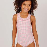 gingham ruffle one piece