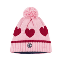 knit heart beanie